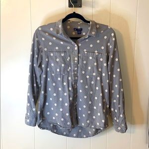 Polka Dot Collared Blouse